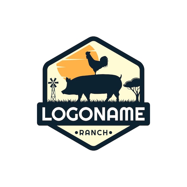 Vector boerderij en ranch logo sjabloon landbouw logo ontwerp