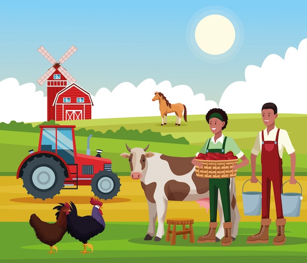 Boerderij landelijke tekenfilms
