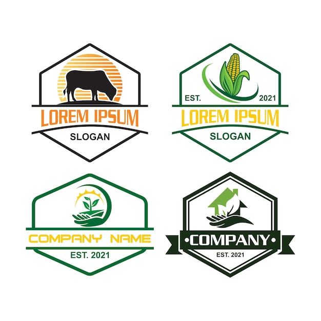 Vector boerderij logo landbouw logo vector