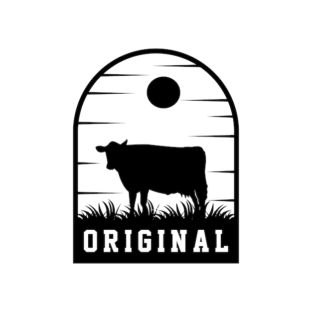 Boerderij logo sjabloon. Etiketten voor landbouw- en veeteeltproducten Vectorillustratie Vector