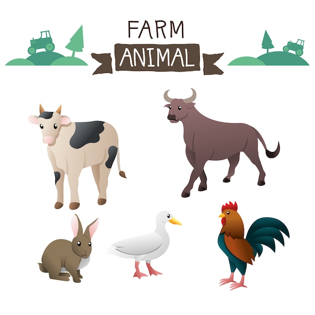 Boerderijdieren vector set