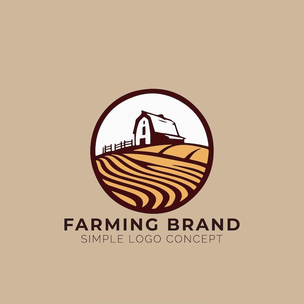 Boerderijlogoconcept voor bedrijf en branding