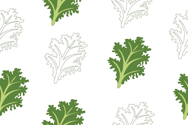 Vector boerenkool donkergroene bladgroente bladkool vectorillustratie