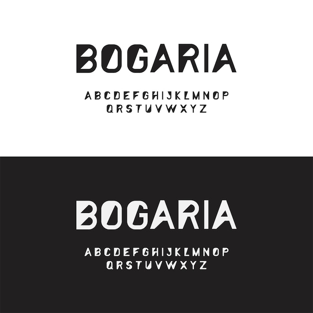 Vector bogaria alphabet font effect style