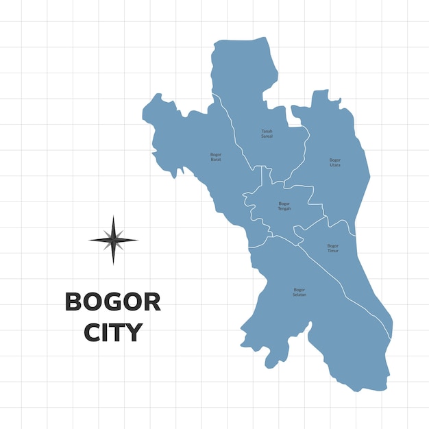Bogor city map illustration Map of cities in Indonesia