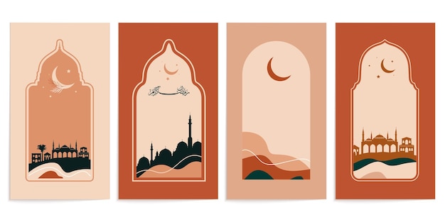 Bohemian greeting card ramadan illustration