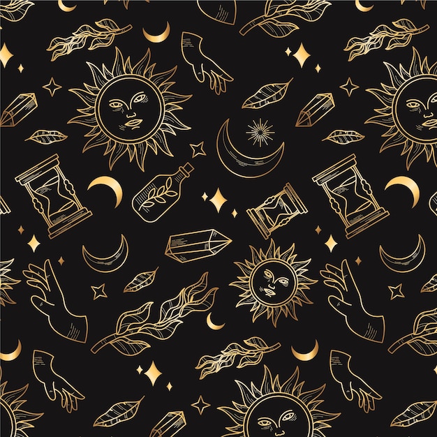 Vector bohemian line art design background