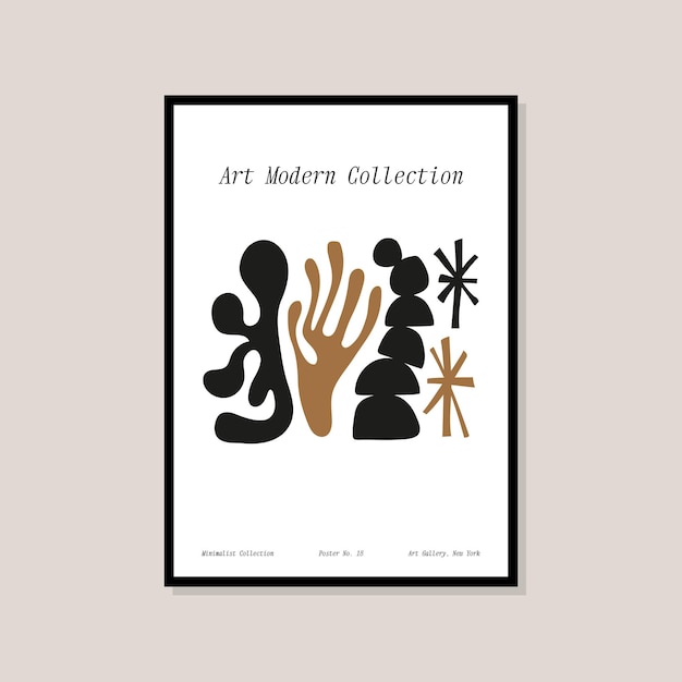 Vector bohemian minimalistic art print poster for your wall art collection and interior design decoration