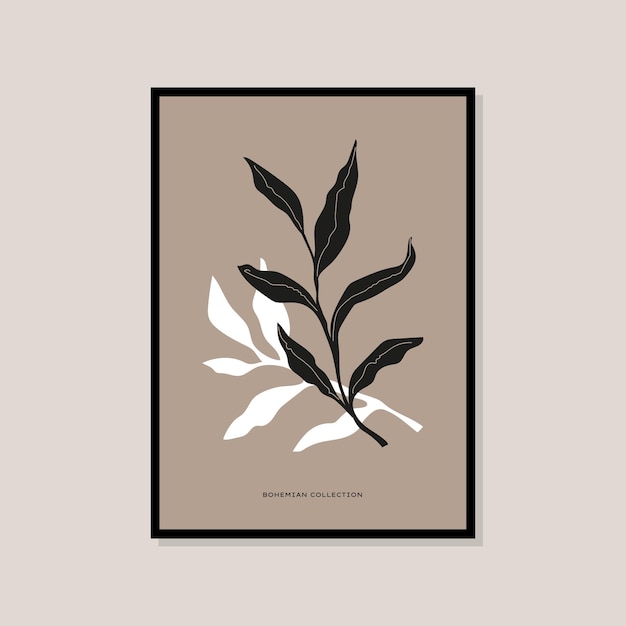 Vector bohemian minimalistische art print poster voor uw kunstcollectie aan de muur en interieurdecoratie