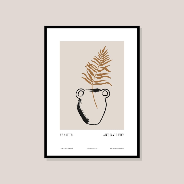 Vector bohemian minimalistische art print poster voor uw kunstcollectie aan de muur en interieurdecoratie