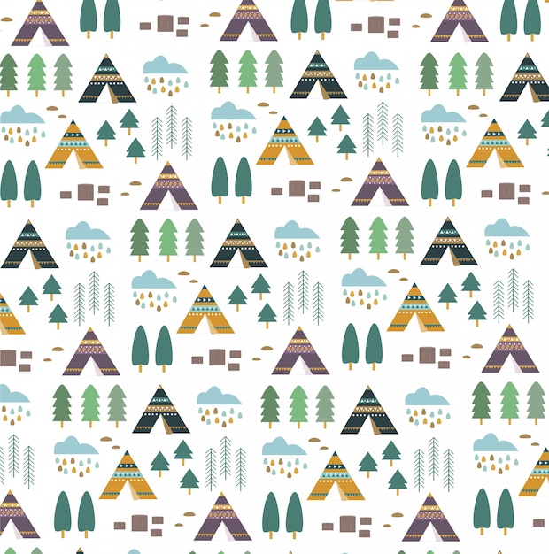 Vector bohemian seamless pattern