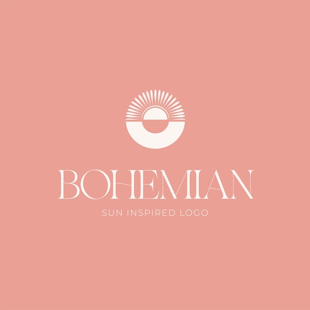 Bohemian Sunflower Sun Logo