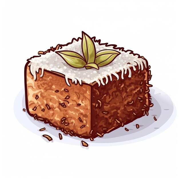 Vector bohemian vector lamington on white background