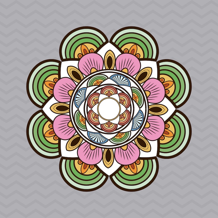 Vector bohemic multicolored mandala