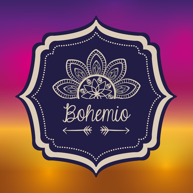 Vector bohemio concept with icon design