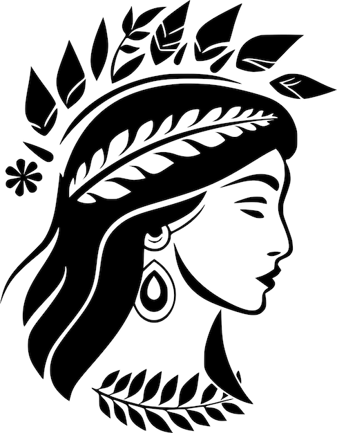 Boho Black and White Vector illustration