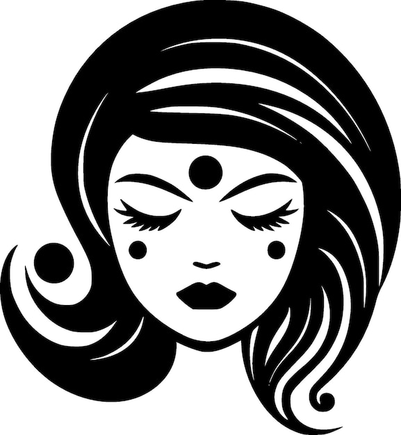 Vector boho black and white vector illustration