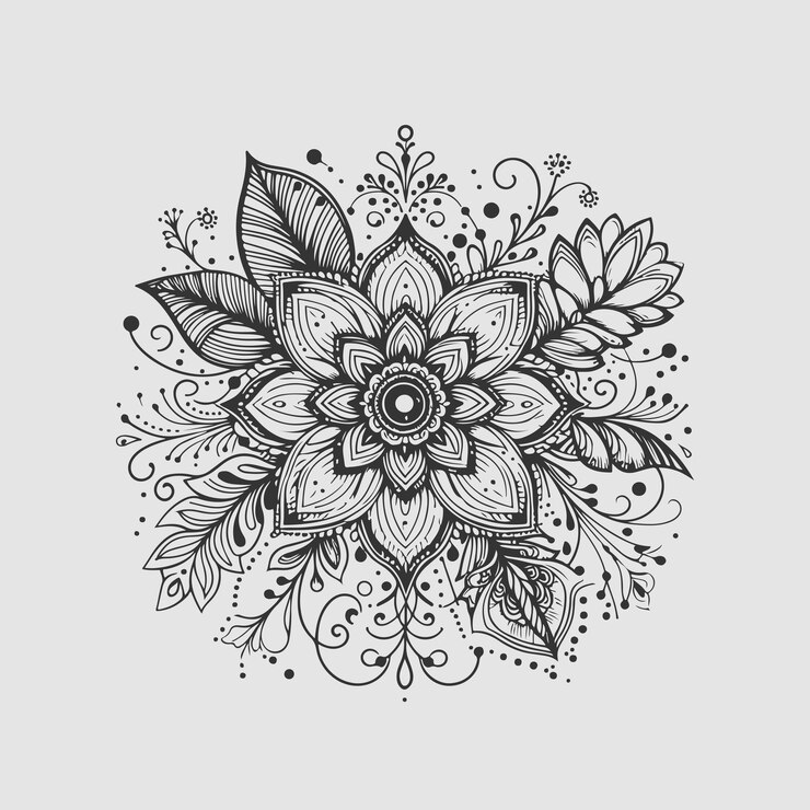 Vector boho bloem minimale kunstwerk bloem kunst illustratie