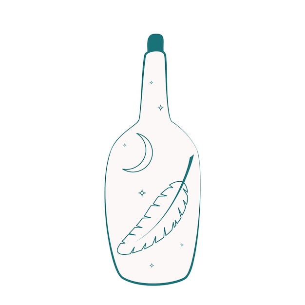 Boho bottle with feather