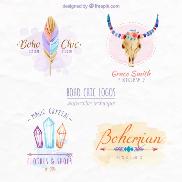 Boho chic logo ontwerp