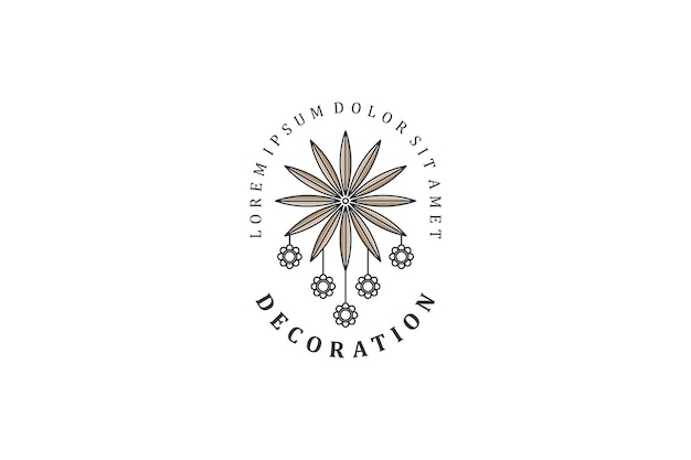 Boho classico ornamento decorazione vettoriale modello logo design