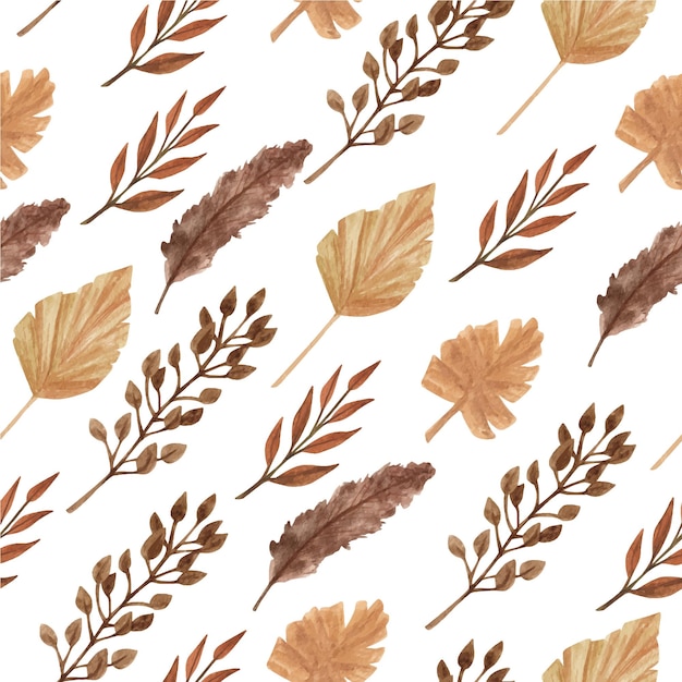 Boho dried flowers seamless pattern. Boho wedding.