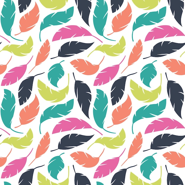 Premium Vector | Boho feathers hand drawn seamless pattern