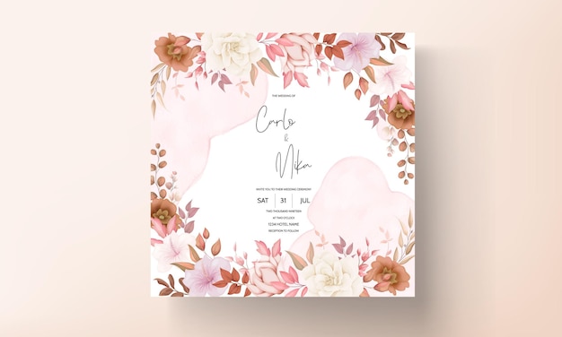 boho floral wedding invitation card