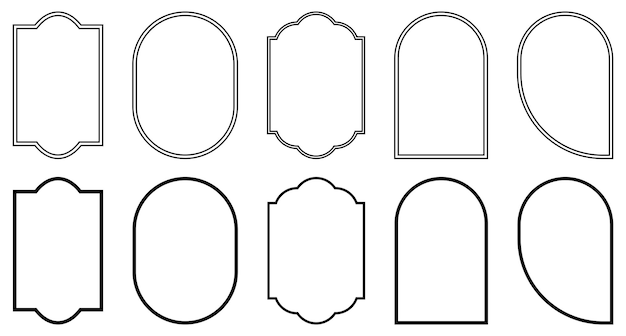 Набор рамок и арок в стиле бохо