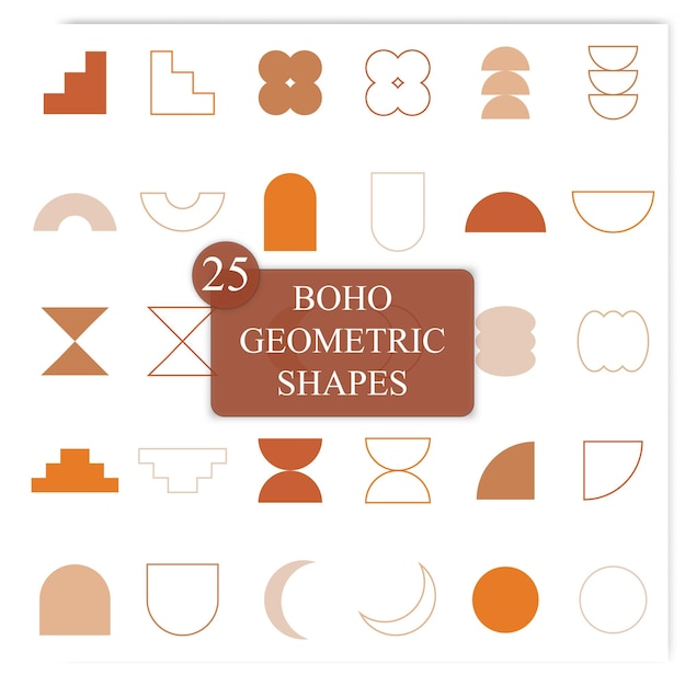 Vector boho geometric shapes