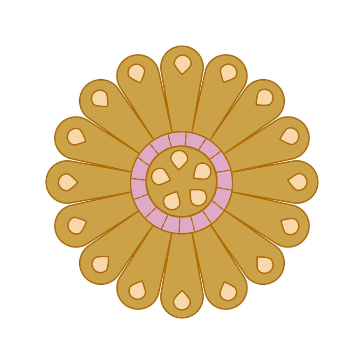 Vector 파스텔 히피 디자인 벡터 일러스트 레이 션 흰색 배경에 데이지 복고풍 꽃에 고립 된 boho 그루비 데이지 녹색 꽃