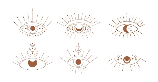 Boho hemelse oog Vector set