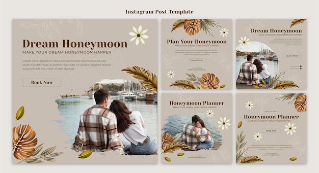 Boho honeymoon instagram posts