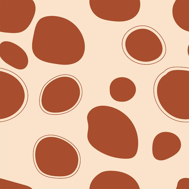 Boho irregular shapes seamless pattern background. big abstract spots and circles pattern