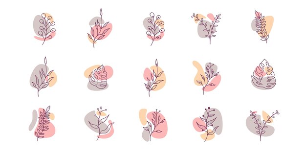 Boho leaf vector collection