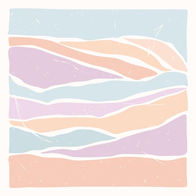 Vector boho minimalist landscape minimal scene in desert modern art pastel colors abstract silhouette hills aesthetic mountains stock vector illustration