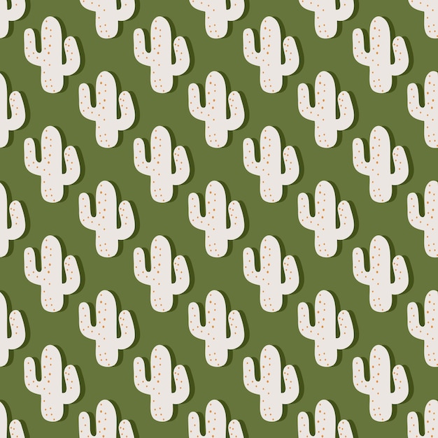 Vettore motivo boho con cactus in tenui toni terrosi motivo tribale con succulenti fiori di cactus