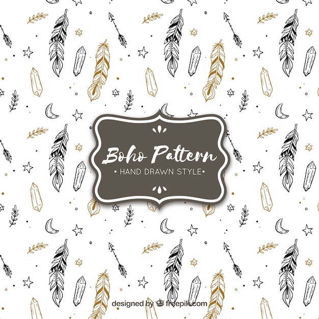 Vector boho pattern with hippie style