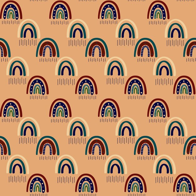 boho rainbow seamless pattern