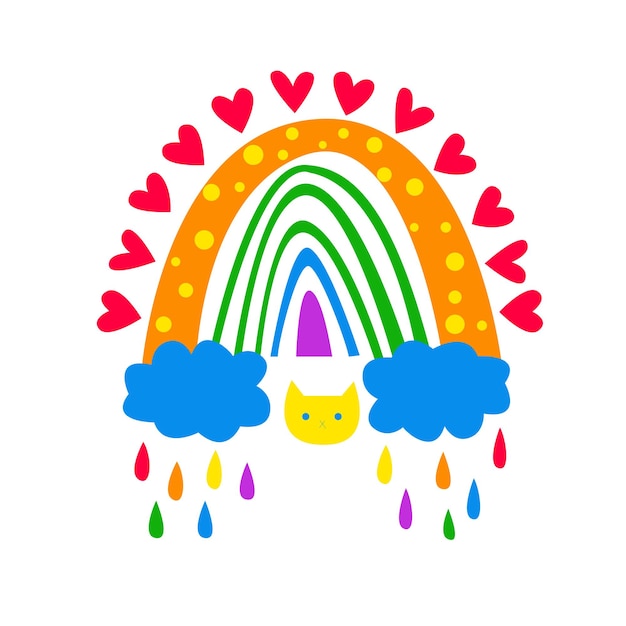 Boho regenboog boho boog in regenboogkleuren voorraad vectorillustratie geïsoleerd op een witte achtergrond