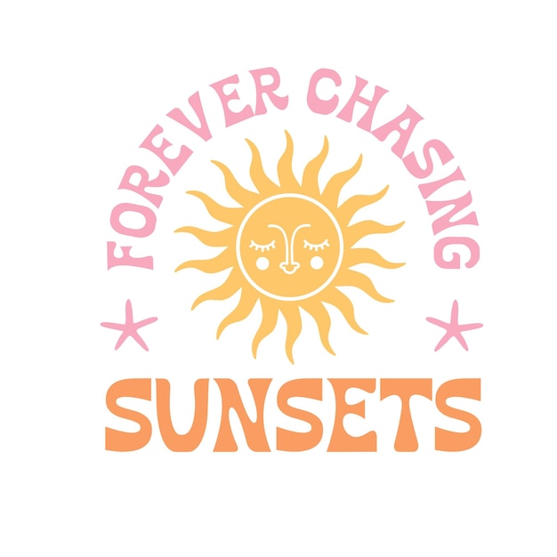 Vector boho retro summer beach svg design