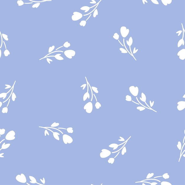 Boho seamless pattern with white flowers and purple background Floral print for fabric wallpaper o