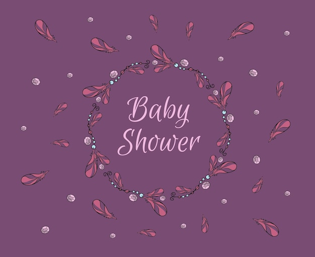 Boho-stijl kaart baby shower vector illustratie