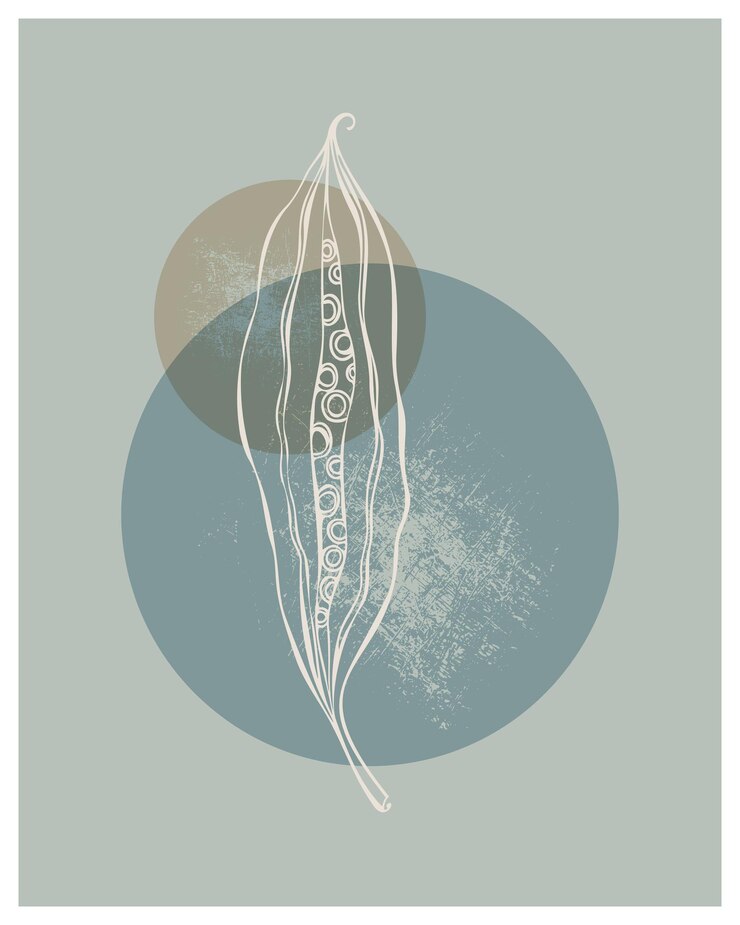 Vector boho style abstract background minimalism doodle grunge texture decor