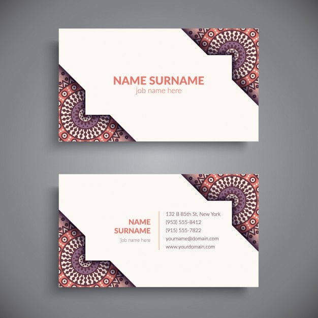 Boho style business card design