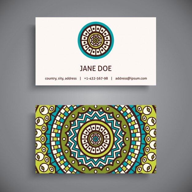 Boho style business card design