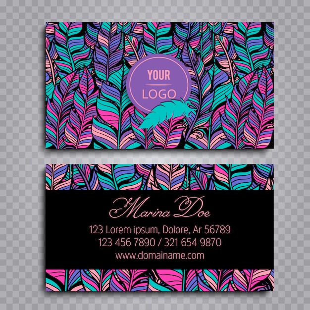 Boho style business card