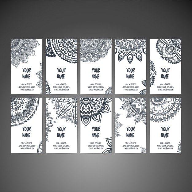 Boho style business cards collection