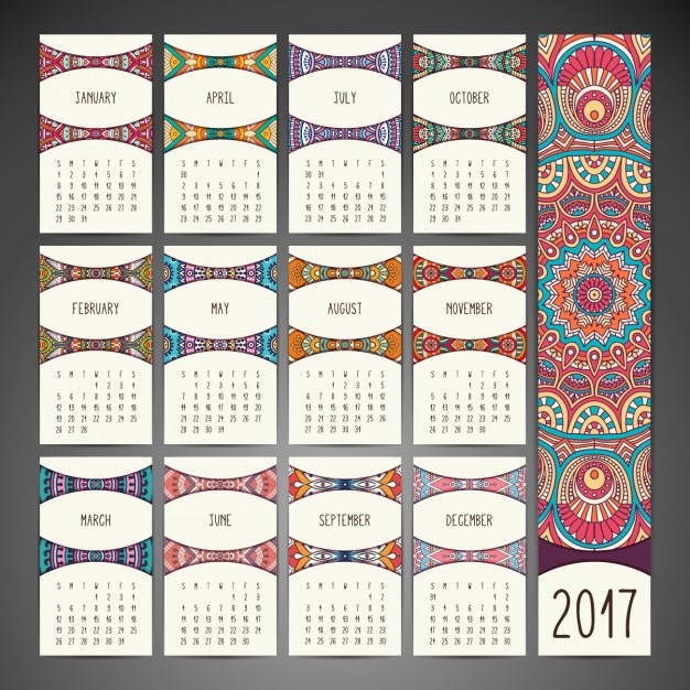 Boho стиль календаря дизайн