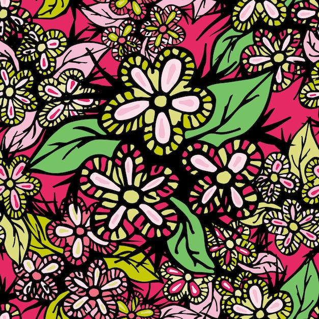 Boho Style Hand Drawn Seamless Pattern